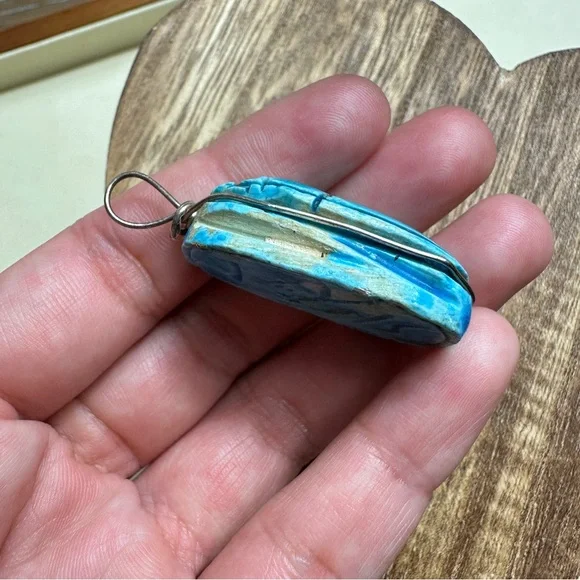 Ancient Egyptian Antique Scarab Wire Pendant for Necklace Amulet Egyptol… - Picture 6 of 8